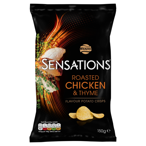 WALKERS SENSATIONS ROAST CHICKEN & THYME SHARING CRISPS 150G
