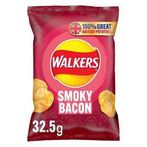 WALKERS SMOKY BACON CRISPS 32.5G