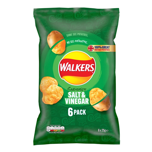WALKERS SALT & VINEGAR CRISPS 30X 6PK 25G
