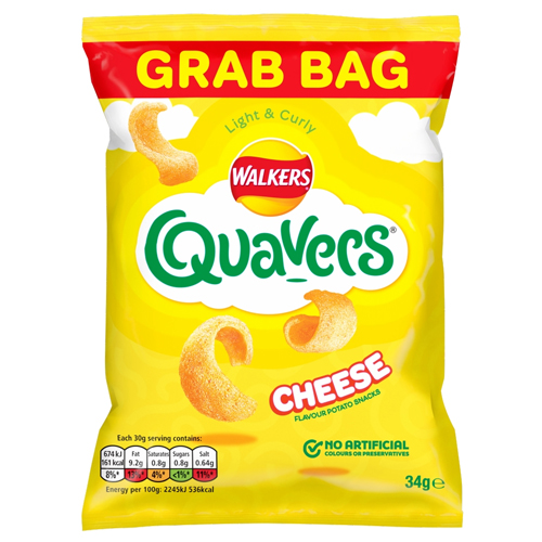 WALKERS QUAVERS CHEESE SNACKS 34G
