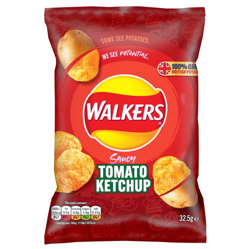 WALKERS TOMATO KETCHUP CRISPS 32.5G