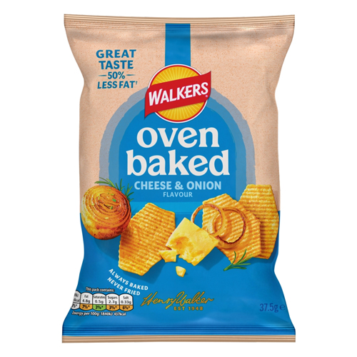 WALKERS BAKED CHEESE & ONION SNACKS CRISPS 37.5G