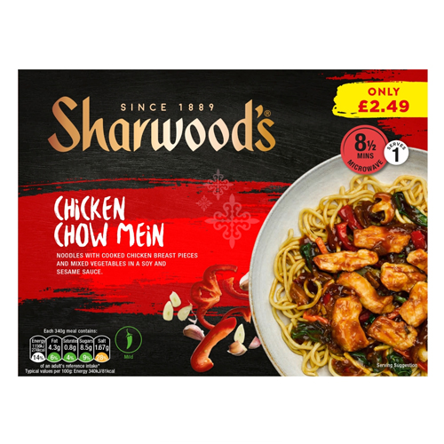 SHARWOODS CHICKEN CHOW MEIN PMP £2.49 340G