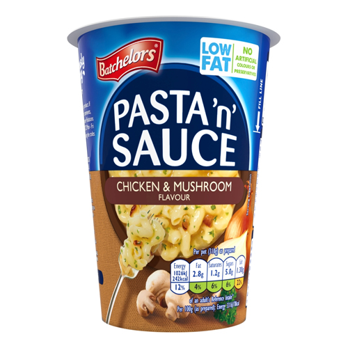 BATCHELORS PASTA 'N' SAUCE CHICKEN & MUSHROOM FLAVOUR PASTA POT 65G/NFEU/