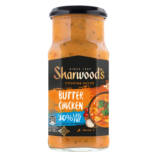 SHARWOOD'S REDUCED FAT INDIAN BUTTER CHICKEN CURRY COOKING SAUCE 420G/NFEU/