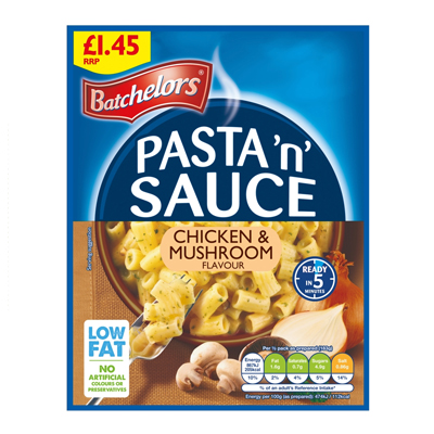 BATCHELORS PASTA N SAUCE CHICKEN & MUSHROOM PMP £1.45 99G
