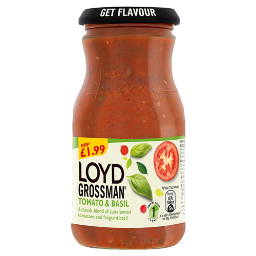 LOYD GROSSMAN TOMATO & BASIL PMP £1.99 350G