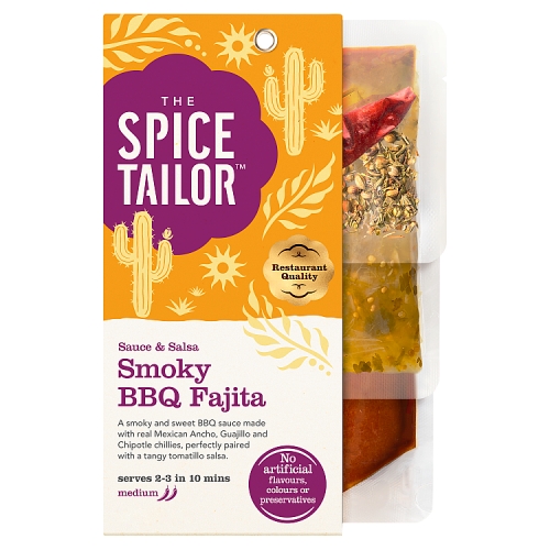 THE SPICE TAILOR MEXICAN SMOKY BBQ FAJITA SAUCE & SALSA MEAL KIT 245G