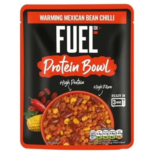 FUEL10K HIGH PROTEIN MEXICAN BEAN CHILLI MICROWAVE READY MEAL 220G