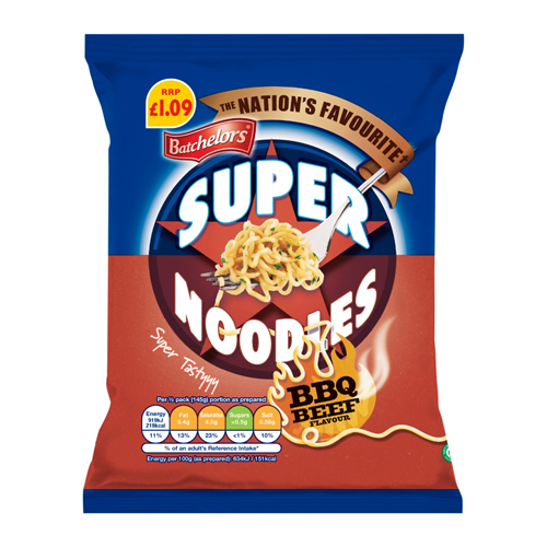 BATCHELORS SUPER NOODLES BBQ BEEF PMP £1.09 90G