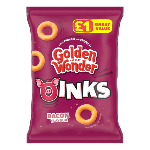 GOLDEN WONDER OINKS BACON PMP £1.00 46G