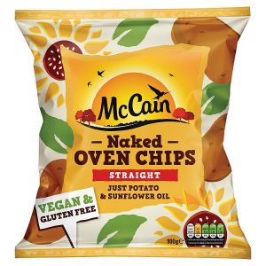 MCCAIN STRAIGHT CUT NAKED OVEN CHIPS 900G