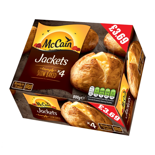 MCCAIN 4 SLOW BAKED JACKETS PMP £3.69 800G
