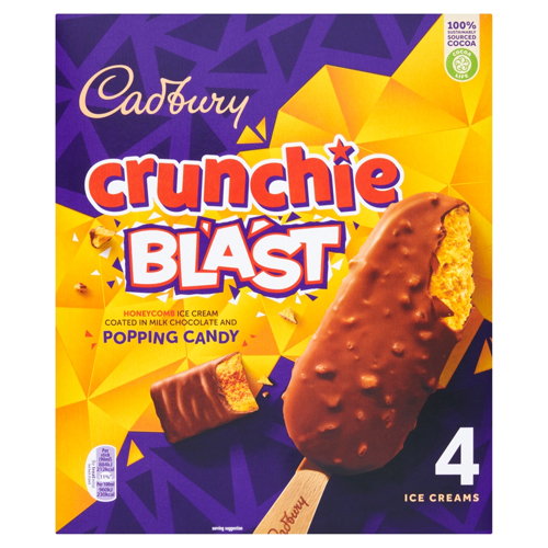 CADBURY CRUNCHIE BLAST ICE CREAM 4 X 90ML (360ML)