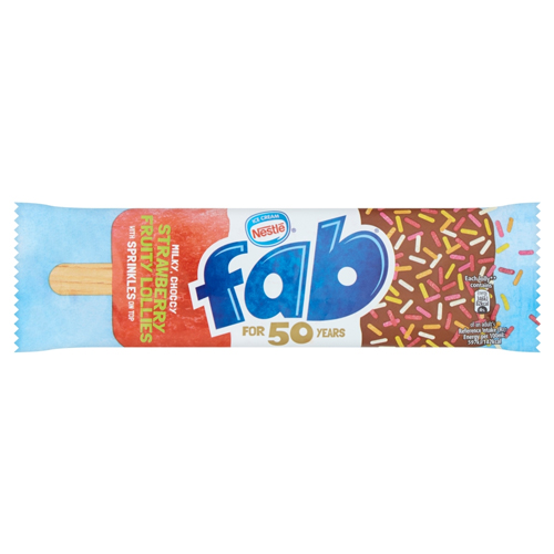 FAB STRAWBERRY FRUITY LOLLIES 58ML