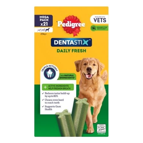 PEDIGREE DENTASTIX FRESH ADULT LARGE DOG TREATS 21 X DENTAL STICKS 810G