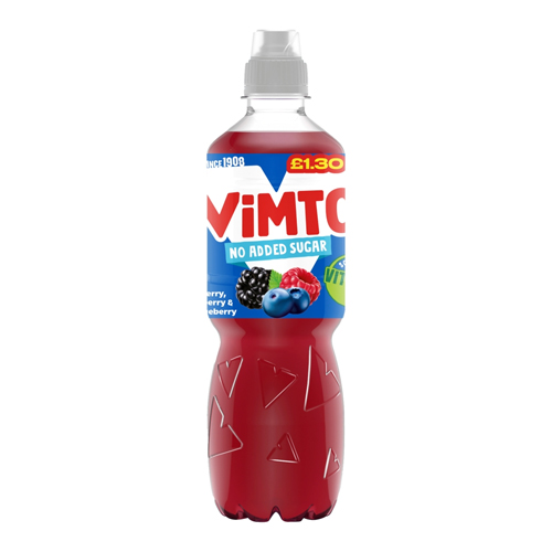 VIMTO BLUEBERRY, RASPBERRY & BLACK STILL PMP £1.30 500ML