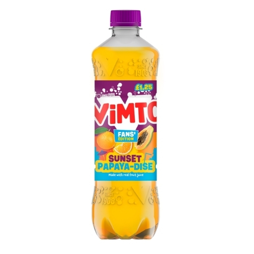 VIMTO FIZZY SUNSET PAPAYA-DISE PMP £1.25 500ML