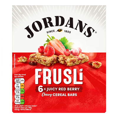 JORDANS FRUSLI BAR RED BERRIES 180G