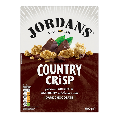 JORDANS COUNTRY CRISP DARK CHOCOLATE CEREAL 500G