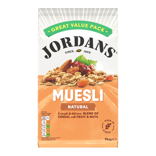 JORDANS NATURAL MUESLI BREAKFAST CEREAL 1KG