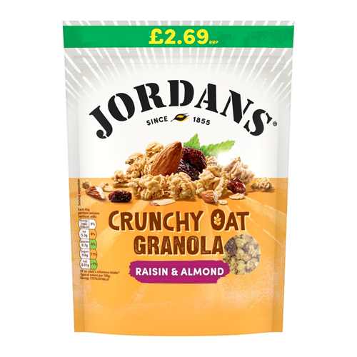 JORDANS CRUNCHY OAT GRANOLA RAISIN & ALMOND £2.69 450G