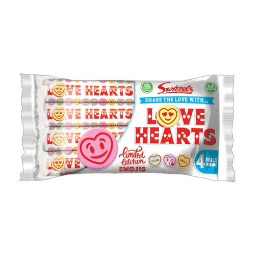 SWIZZELS LOVE HEART MULTIPACK 4 ROLLS 105G