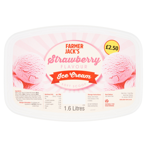 FARMER JACK'S STRAWBERRY SOFT SCOOP PMP £2.50 1.6L