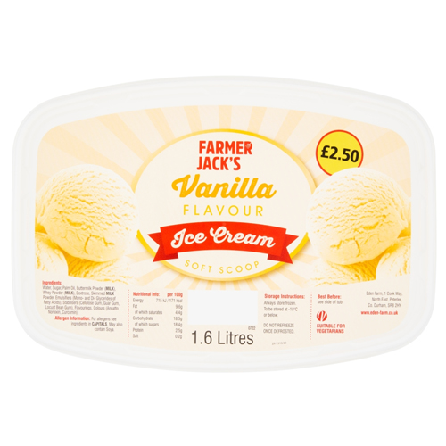 FARMER JACK'S VANILLA SOFT SCOOP PMP £2.50 1.6L
