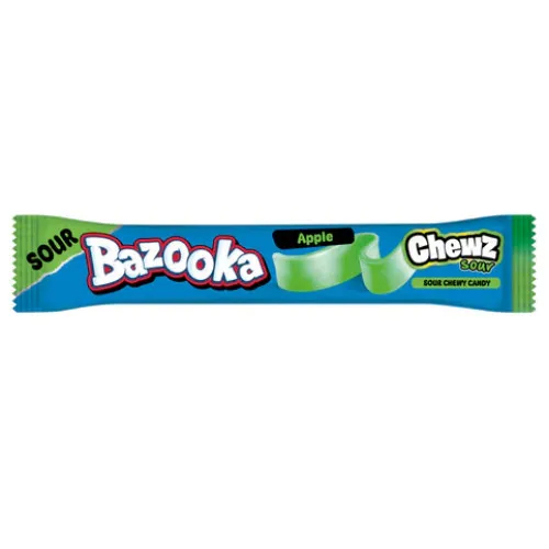 BAZOOKA CHEW BAR SOUR APPLE 14G