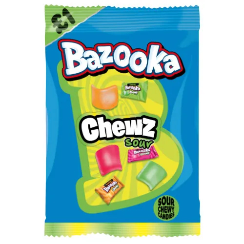 BAZOOKA SOUR CHEWZ SHARE BAG PMP £1.29 120G