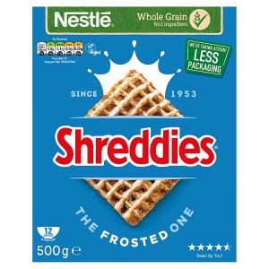 SHREDDIES FROSTED MALTED WHEATS BREAKFAST CEREAL 500G