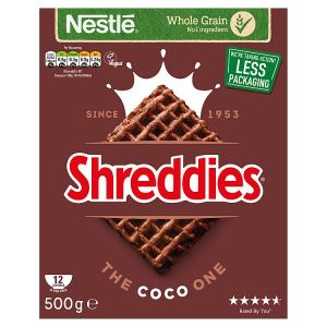 SHREDDIES COCO CHOCOLATE BREAKFAST CEREAL 500G
