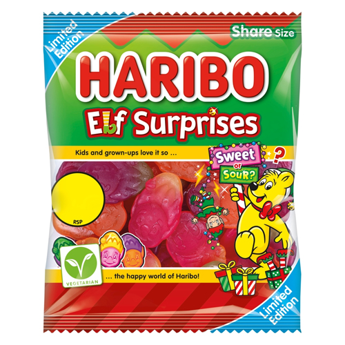HARIBO ELF SURPRISES PM£1.25 140G-XMAS
