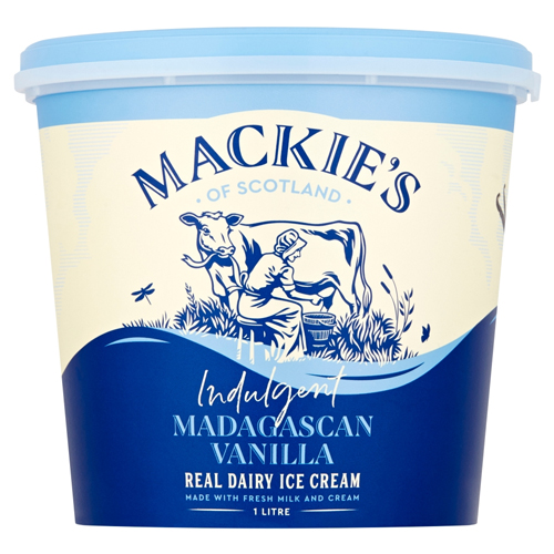 MACKIE'S OF SCOTLAND INDULGENT MADAGASCAN VANILLA REAL DAIRY ICE CREAM 1 LITRE