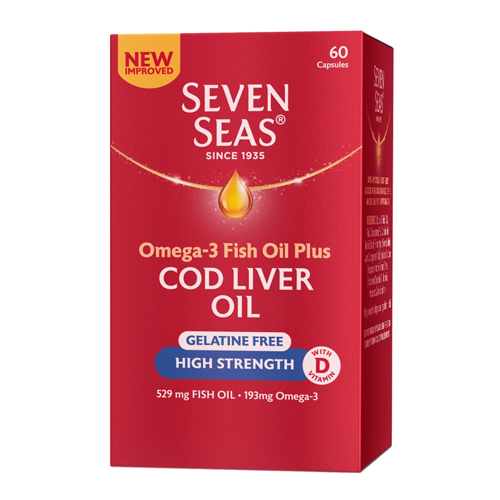 SEVEN SEAS HIGH STRENGTH COD LIVER OIL GELATINE FREE 60S