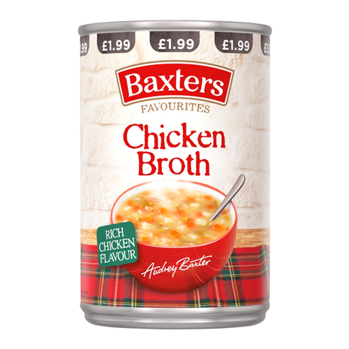 BAXTERS FAVOURITE CHICKEN BROTH PMP £1.99 400G