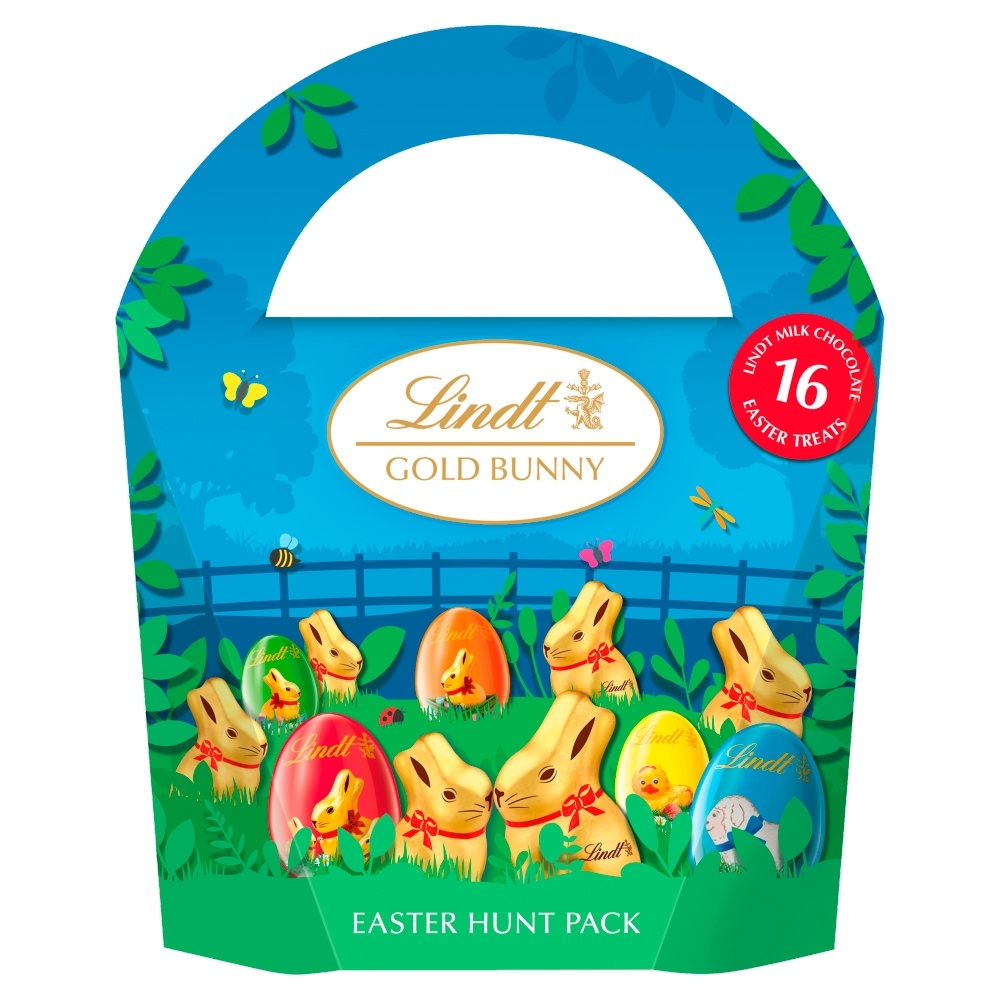 LINDT GOLD BUNNY MILK CHOCOLATE HUNT PACK 160G-EASTER