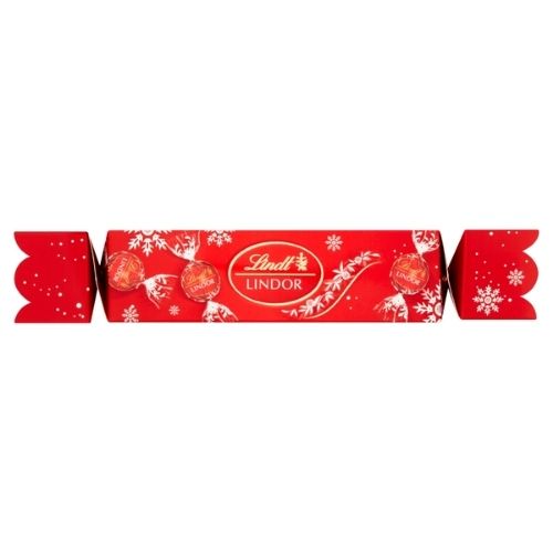 LINDT LINDOR CRACKER MILK CHOCOLATE TRUFFLES 100G-XMAS