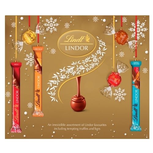 LINDT LINDOR ASSORTED CHOCOLATE CHRISTMAS SELECTION BOX 227G-XMAS