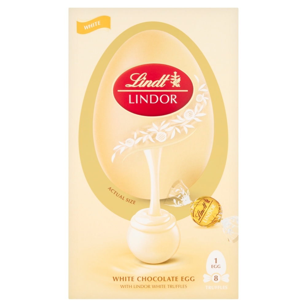 LINDT LINDOR SHELL EGG WHITE 260G-EASTER
