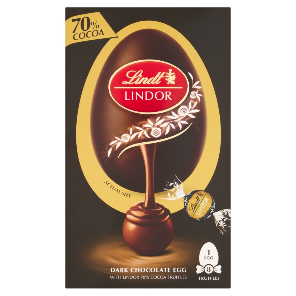 LINDT LINDOR 70% DARK SHELL EGG 260G-EASTER