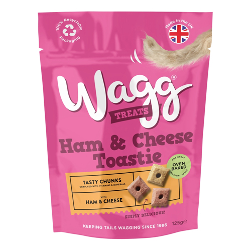 WAGG DOG HAM & CHEESE TOASTIE TREATS 125G