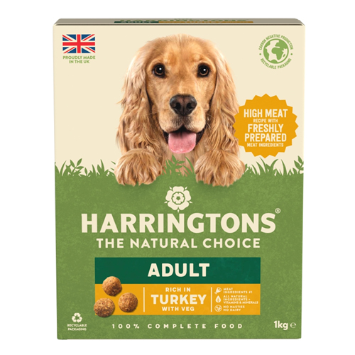 HARRINGTONS RICH IN TURKEY WITH VEG DRY ADULT DOG FOOD 1KG