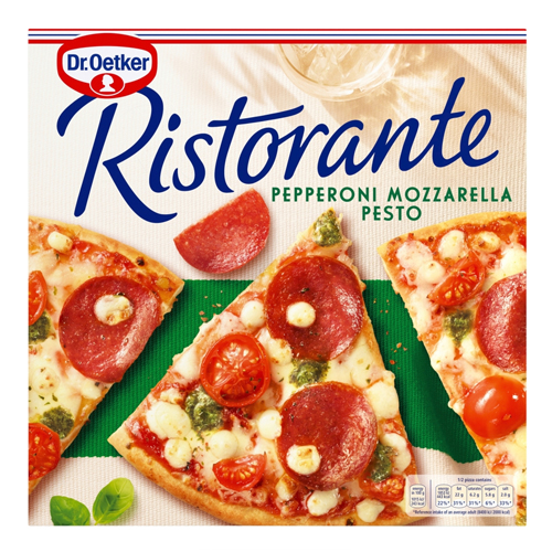 DR. OETKER RISTORANTE PEPPERONI MOZZARELLA PESTO PIZZA 360G