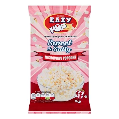EAZYPOP SWEET & SALTY MICROWAVE POPCORN 85G