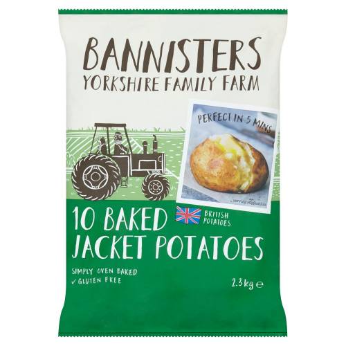 BANNISTERS 10 READY COOKED JACKET POTATOES 240G