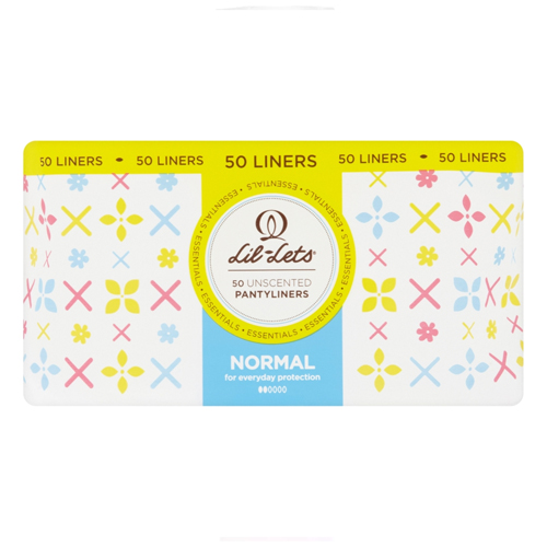 LIL-LETS ESSENTIALS UNSCENTED PANTYLINERS 50PK