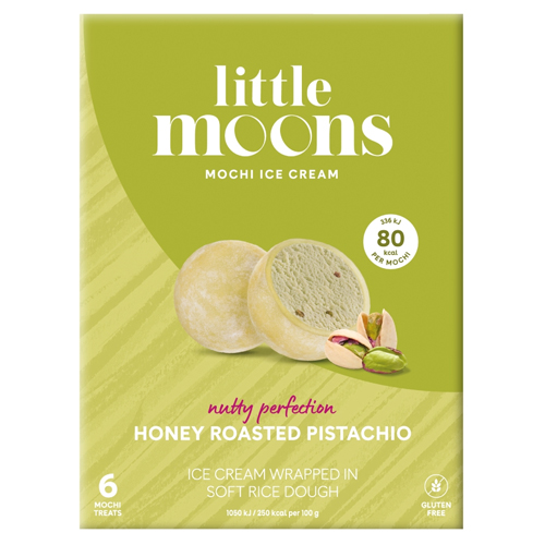 LITTLE MOONS HONEY ROAST PISTACHIO ICE CREAM MOCHI 6PK