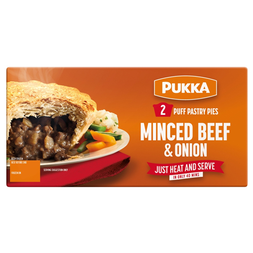 PUKKA MINCED BEEF & ONION PUFF PASTRY PIES 2PK